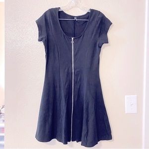 Poof Couture Black front zipper dress - Size Medium